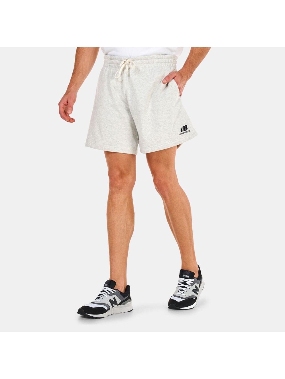 New Balance Unisex Logo Shorts in Grey